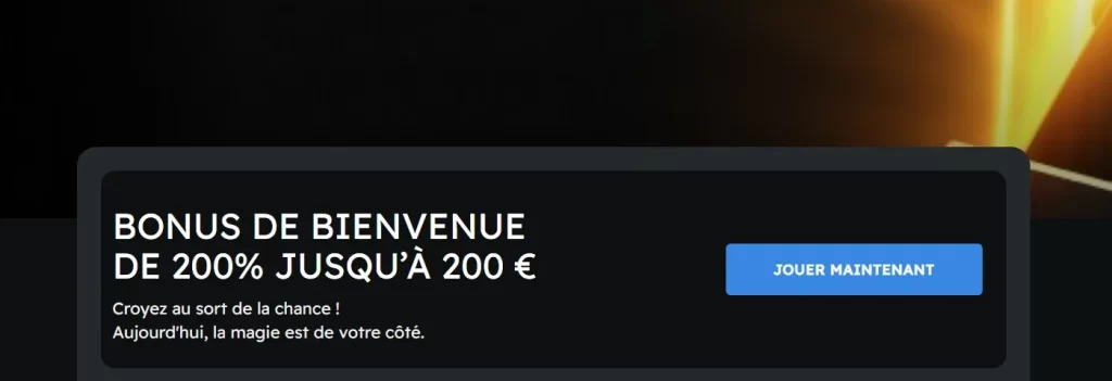 Bonus de bienvenue de 200 €